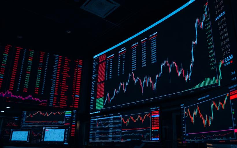 Trading floor screens showing precious metals quotations